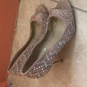 INC International Concepts Sparkling Peep-Toe Heels